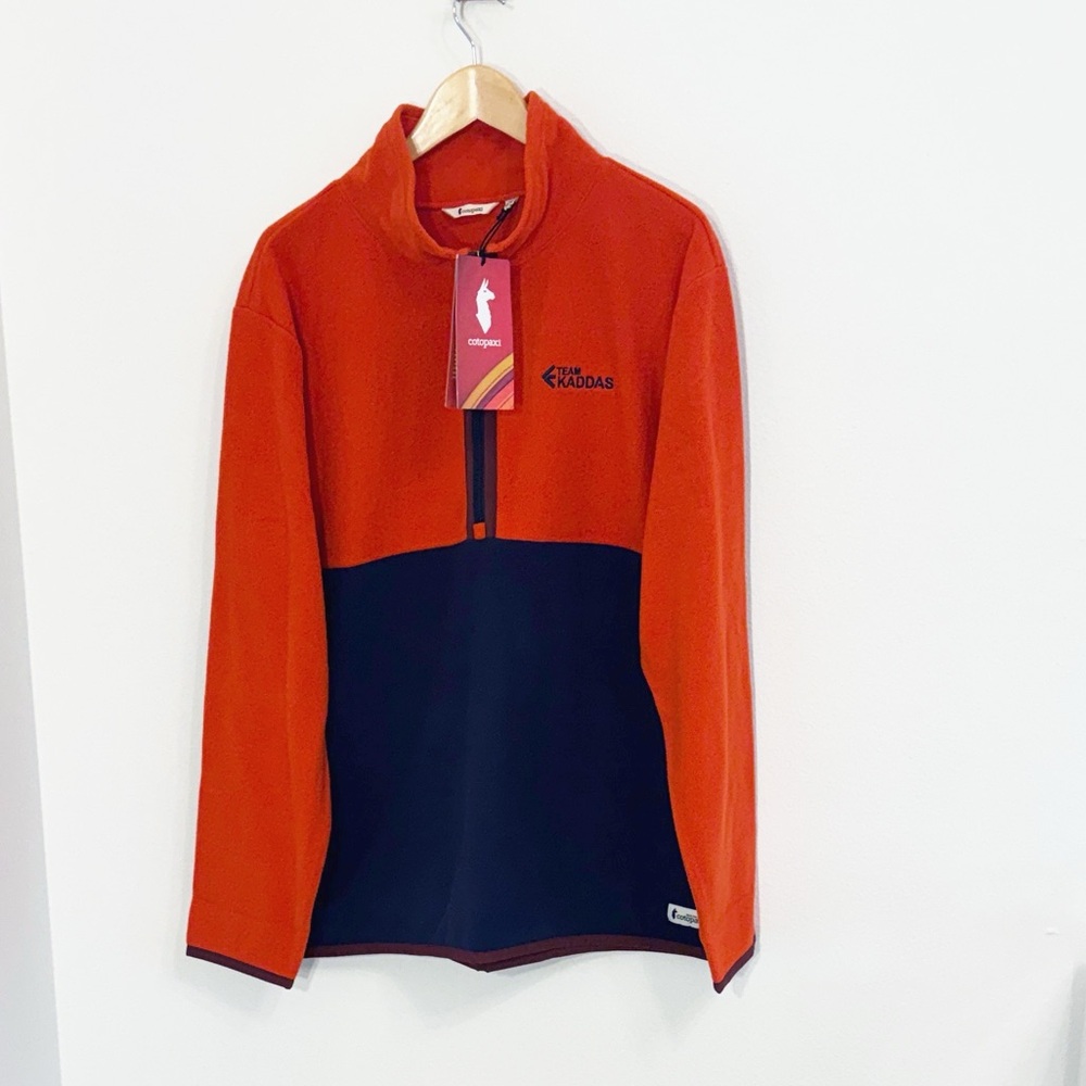Cotopaxi Amado Fleece Pullover 1/2 Zip Navy & Orange Size XL New!